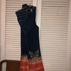 Jeans with beautiful butterfly ombré